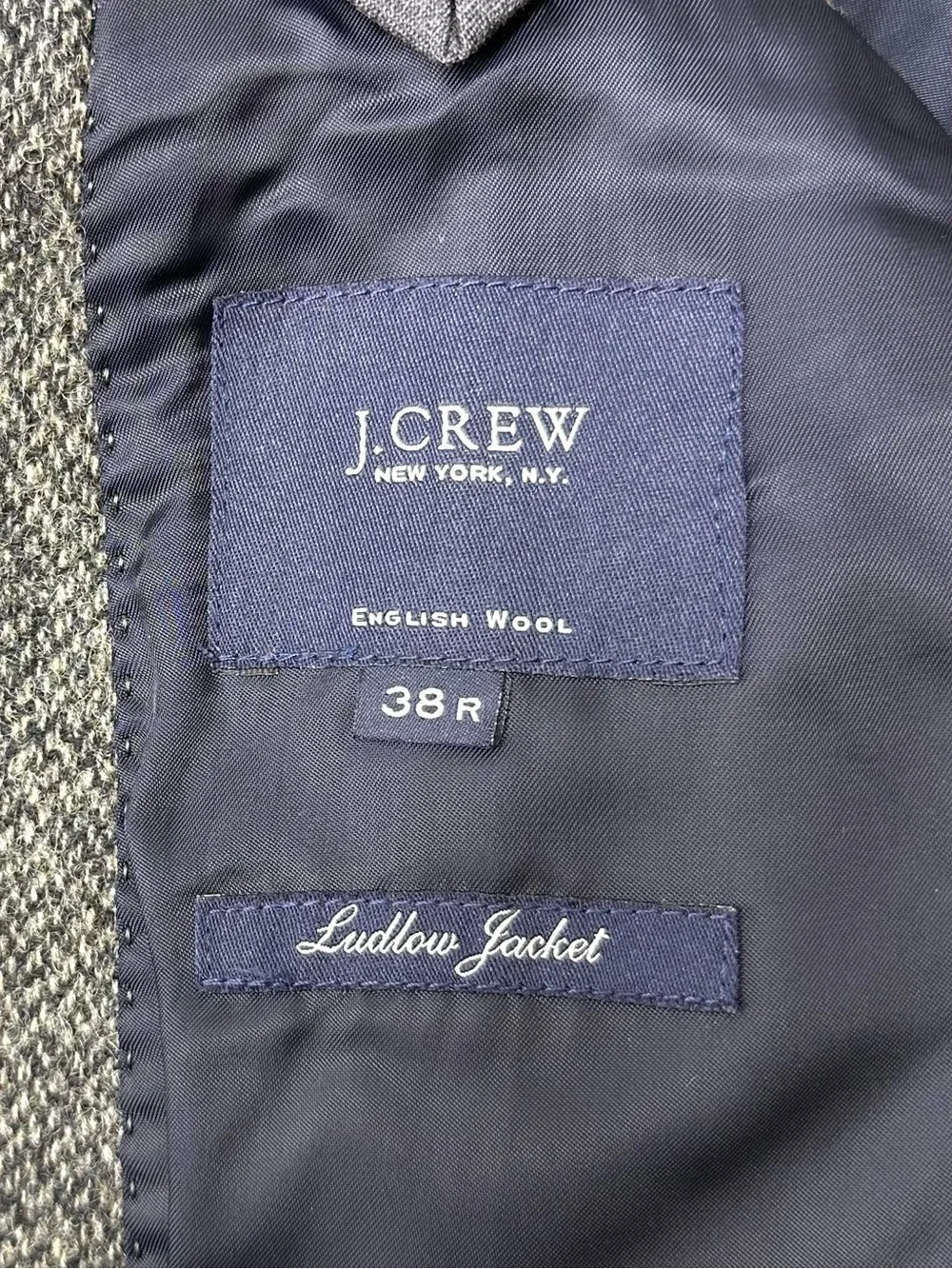 J.Crew Tweed Ludlow Jacket Size 38R English Wool Yorkshire By Moon Gray Multi